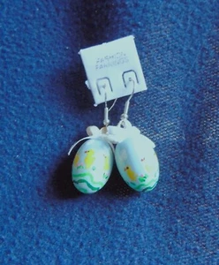 SUSIE Handmade EASTER EGGS Vintage EARRINGS OOAK - Picture 1 of 2