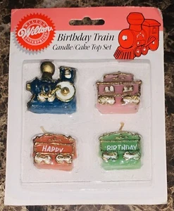 Vintage Wilton Zug Geburtstagskerzen Kuchen Top Kit 4er Set Neu & Versiegelt 1990 - Bild 1 von 1