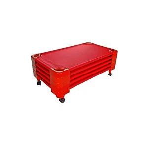 Pearington Stackable Standard Naptime Cot, Red (Set of 5) - Picture 1 of 6