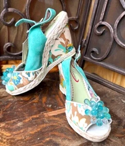Zapatos de tacón alto verde azulado Poetic License súper lindos talla 37 o 6,5 EE. UU. - Imagen 1 de 6