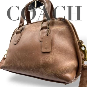 Coach 9903 Vintage braune Leder 2-Wege Schulter Handtasche aus Japan gebraucht - Bild 1 von 12