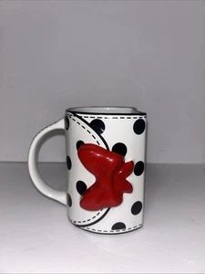Disney Parks Minnie Mouse "Minnie A Paris" schwarz gepunktet Briefkasten Schleife Becher - Bild 1 von 7