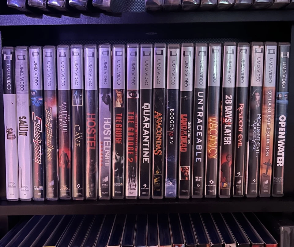 Psp Umd Horror Movie Lot (5 Sealed/ 16 Used) Hostel Saw Cave The Grudge 28 Days Foto 1 de 2