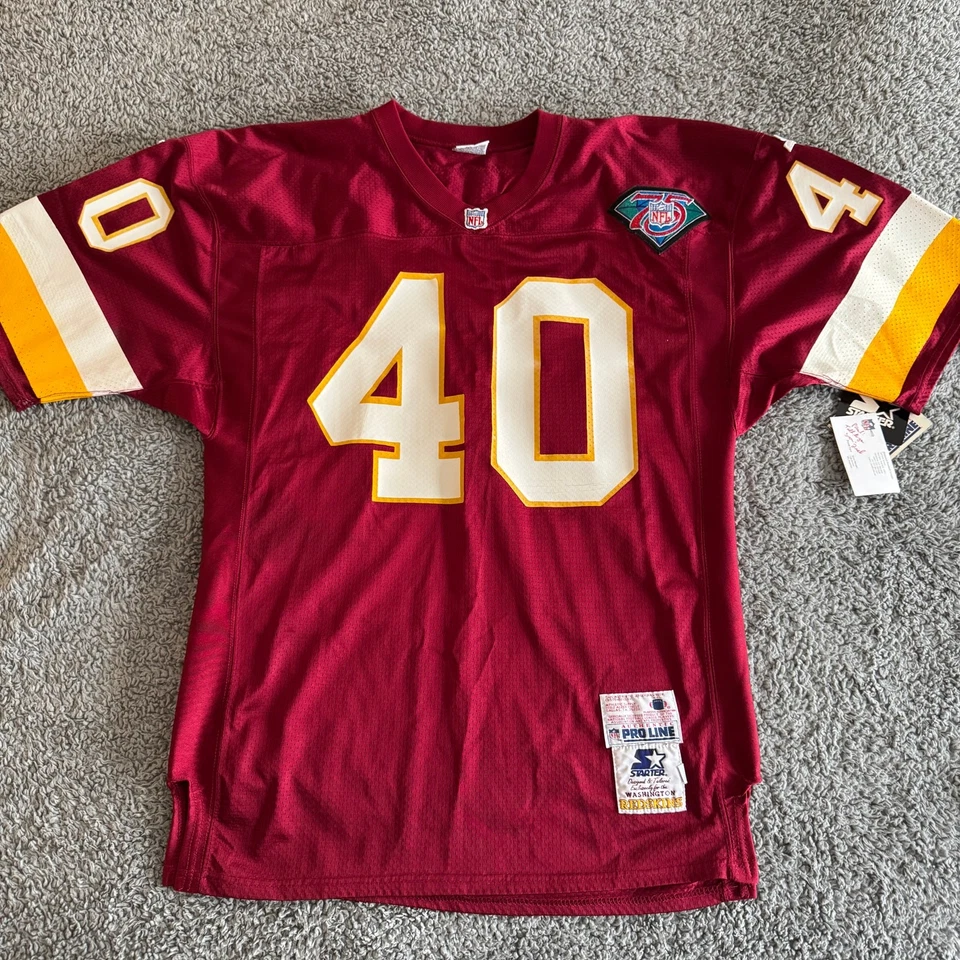 Camiseta 1994 Starter NFL Washington Redskins Reggie Brooks Proline 48 GG nova com etiquetas rara - Imagem 1 de 4