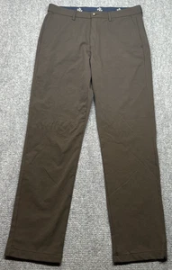 LRL Ralph Lauren Chino Pants Mens 34x32 Brown Solid Flat Front Stretch - Picture 1 of 16