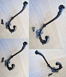 Gancho para abrigo de hierro fundido negro cobre acabado antiguo Sedgewick antiguo vintage paquete de 5 - Imagen 1 de 7