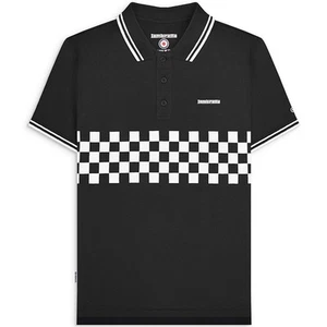 Lambretta Mens Two Toned Tipped Short Sleeve Checked Polo Shirt Top Tee - Picture 1 of 31