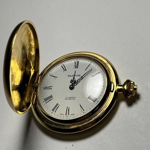 Majestime Taschenuhr Swiss 17 Jewels France zum Aufziehen! Wunderschön!! 1 3/8" - Bild 1 von 12