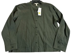 Eileen Fisher Medium Organic Cotton Pucker Seaweed Mandarin Collar Jacket NWT - Picture 1 of 14