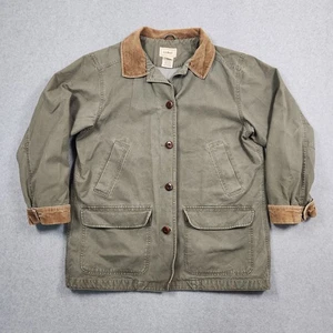 Vintage LL Bean Chore Jacke Scheunenmantel Damen groß grün Cordkragen Scheune - Bild 1 von 11
