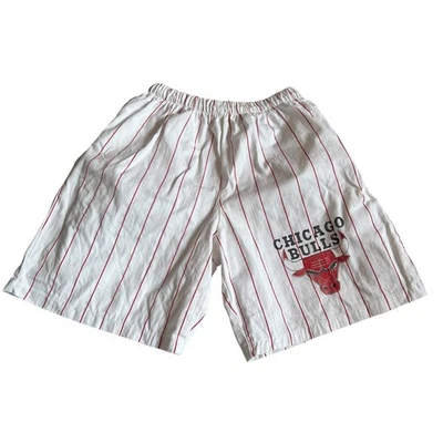 Pantalones Cortos De Baloncesto Chicago Bulls Vintage Años 90 Juveniles Grandes Blanco Rojo Rayas Foto 1 de 4