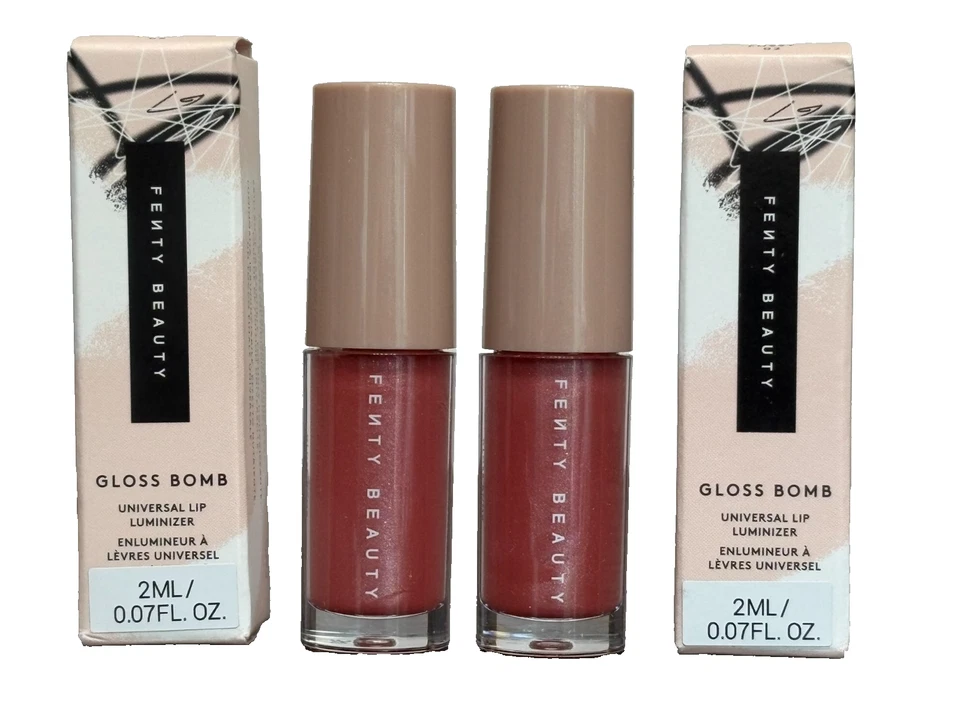 2x FENTI BEAUTY By RIHANNA GLOSS BOMB UNIVERSAL LIP LUMINIZER FUSSY 02 2ml Ea. - Image 1 of 1