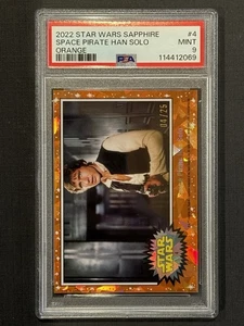 2022 Topps Star Wars Sapphire #4 Han Solo Space Pirate Orange 4/25 PSA 9 Mint - Picture 1 of 2