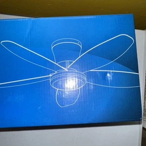 Surtime 36'' Low Profile Flush Mount Ceiling Fan With Dimmable LED Remote Black - Picture 1 of 6