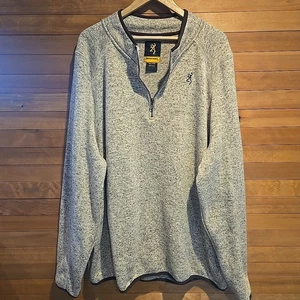 Browning Sweater Fleece Mens XXXL Relaxed Fit Midweight Quarter Zip Camp Hunting - Picture 1 of 7