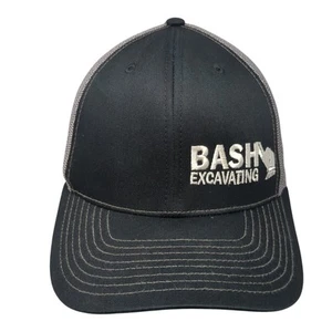 Bash Excavating Snapback Trucker Hat Black One Size Mesh Back Outdoor - Picture 1 of 10