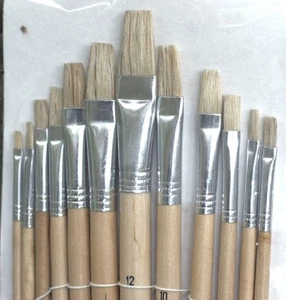 Künstler Pinsel Set 12-teilig flach gekippt 1 - 12 Kunst Dekorieren Acrylfarbe - Bild 1 von 2
