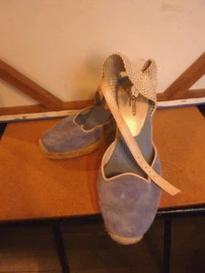 ILSE JACOBSEN HORNBAEK  SUEDE&TEXTILE WEDGE ESPADRILLES       WM. SZ. EU 36 NWOB - Picture 1 of 4