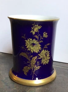 Linder Cobalt Blue & Gold Chrysanthemum Vase West Germany 1085/20 - Picture 1 of 9