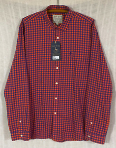 NWT Jack Wills Men's Size XXL Red & Blue Check L/S Flannel Button Down Shirt