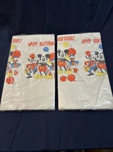 Vintage Mickey Mouse HAPPY BIRTHDAYDisney Table Cover 54"x96" UNOPENED LOT Of 2 - Picture 1 of 6