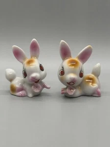 Vintage Anthropomorphic 1950s Japan Hand Painted Bunny Rabbits - Picture 1 of 14