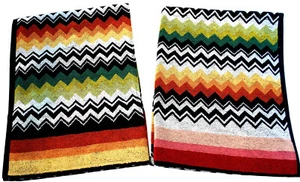 MISSONI HOME TWO BATH TOWELS COTTON ECOLOGIC SPECIAL SIZE 60x100cm NILES 156 - Picture 1 of 7