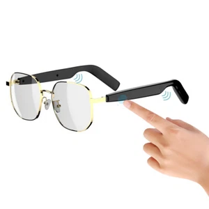 Smart Glasses Bluetooth 5.4 Wireless Earphone Touch Control Headset Headphone - Picture 1 of 21