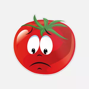 Adesivo vinile divertente cartone animato pomodoro sorridente sconvolto espressione decalcomania - Foto 1 di 1