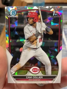 2023 1st Bowman Chrome Prospects Cam Collier #BCP-125 RC Atomic Refractor Reds🔥 - Picture 1 of 2