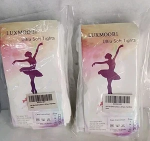 2 Luxmoori Ballet Tights for Girls Footed Ultra Soft Dance Tights XL - Picture 1 of 5