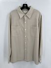 Lady White Co. Mens Beige Cotton Blend Long Sleeve Pockets Button-Up Shirt 40