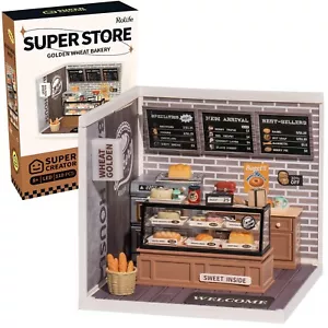 Rolife Plastic House Golden Trigo Panadería Juguete Hágalo usted mismo Miniatura Casa de Muñecas Regalo de Navidad - Imagen 1 de 8