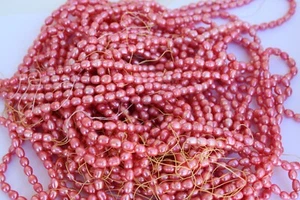 OV185 Cultured Pearl Strand Freshwater Pearl Jewelry Chain Necklace 5-6mm Oval - Picture 1 of 1