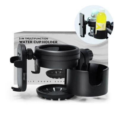 Porta-copo universal, suporte para bebida para telefone, cadeira de rodas, carrinho de bebê, bicicletas, scooter - Imagem 1 de 4