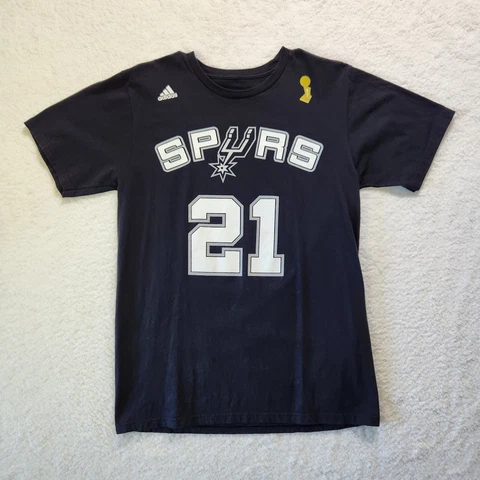 San Antonio Spurs Tim Duncan #21 T-shirt Medium Black NBA Memorabilia Sportswear Cover