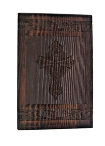 Wooden Cross Carved Adult urn Wood Cremation Urns Rosewood Urn for Human Ashes - Picture 1 of 8