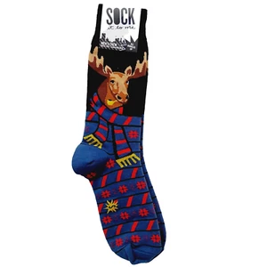 Sock It To Me Crew Men Women Moose Winter Scarf Ugly Sweater Bundled Up NWT NEW - Picture 1 of 10