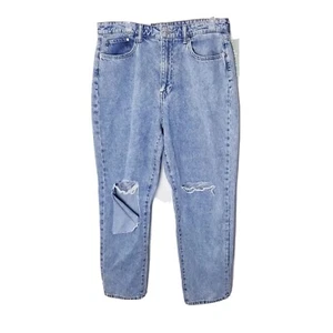 Pantalones de mezclilla H&M desgastados sueltos para mamá para mujer talla 12 NUEVO azul cintura alta tobillo - Imagen 1 de 18