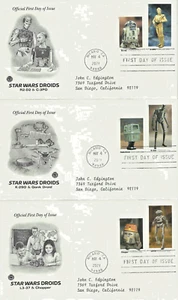 USA Ersttagsbriefe: 2021 Star Wars Droiden, Komplettsatz auf 5 Hüllen - Bild 1 von 2