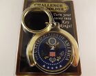 GOLD PLATED KEY RING KEYCHAIN BRAND NEW 1-5/8" CHALLENGE COIN HOLDER