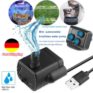 Mini Wasserpumpe 3W Tauchpumpe USB Springbrunnen Pumpe Für Teich Garten Aquarium - Bild 1 von 10