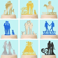 Same Sex Wedding Cake Toppers Gay Lesbian Pet Dog Cat Personalised Decoration