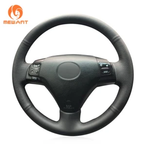 Black Genuine Leather Steering Wheel Cover for Toyota Camry 2004-2006 - Imagen 1 de 9