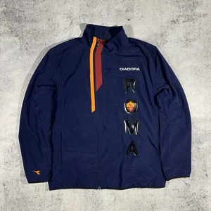 Vintage 00s Diadora Roma Track Jacket Asymmetrical Zip Size XL - Picture 1 of 13