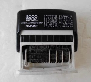 2000 PLUS MICRO MESSAGE DATER SELF INKING STAMP: PAID, CREDIT, URGENT & MORE - Picture 1 of 2