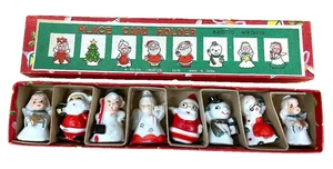 Vintage 8 Weihnachts Tischkarten Keramik Halter - Bild 1 von 5