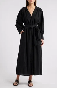XÍRENA Victoria Women’s Tie Waist Long Sleeve Maxi Shirt Dress size S NWT V-Neck - Picture 1 of 6