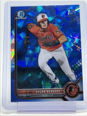 DYLAN BEAVERS 2022 BOWMAN CHROME DRAFT 1ST SAPPHIRE BASEBALL B Q3249 - Image 1 of 2