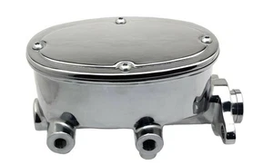 Tandem Oval Chrome Aluminum Master Cylinder (Disc/ Disc) 260-8559-CHROME - Picture 1 of 7